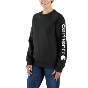 Women's Carhartt Midweight Graphic Logo Crewneck Sweatshirt XSmall Black