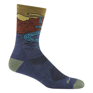 Men's Darn Tough Chasing Waterfalls Micro Lightweight Crew Hiking Socks Medium Denim Singles