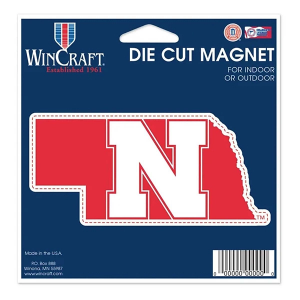 Wincraft Nebraska Cornhuskers State Shape Logo Die Cut Magnet