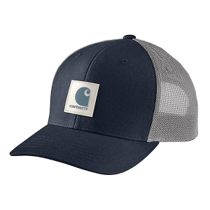 Carhartt Rugged Flex Twill Mesh Back Logo Patch Snapback Hat One Size Navy