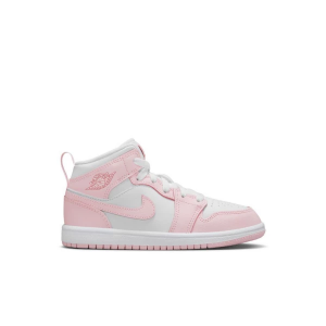 Kids' Jordan 1 Mid Sneakers sneakers-athletic-shoes Little 13Y Regular Pink Foam/White/Fire Red