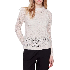 Women's Charlie B Pullover Sweater Crochet Knit Large Oatmeal