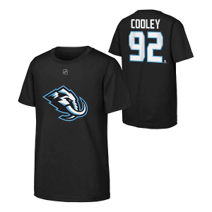 Utah Mammoth Genuine Stuff #92 Logan Cooley #92 FLAT Name & Number Kids' T-Shirt Small Black
