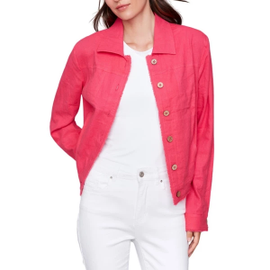 Women's Charlie B Linen Blend Jacket Large Paradise