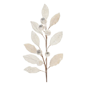 Melrose International 29.5in White Leaf Spray (Set of 2)