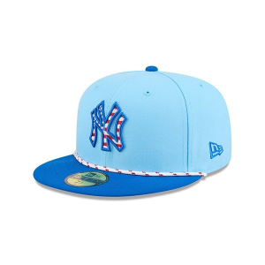 New York Yankees New Era 2025 Fourth Of July 59Fifty Fitted Hat 7 3/8 Light Blue