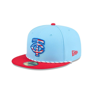 Minnesota Twins New Era 2025 Fourth Of July 59Fifty Fitted Hat 7 5/8 Light Blue