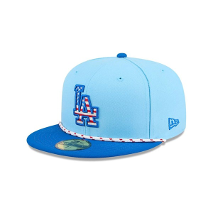 Los Angeles Dodgers New Era 2025 Fourth Of July 59Fifty Fitted Hat 7 5/8 Light Blue