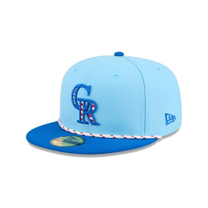 Colorado Rockies New Era 2025 Fourth Of July 59Fifty Fitted Hat 7 1/8 Light Blue
