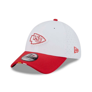 Kansas City Chiefs New Era 2025 Training Camp 39Thirty Flexfit Hat S/M White