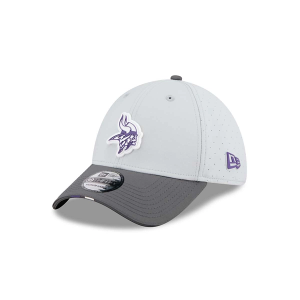 Minnesota Vikings New Era 2025 Training Camp 39Thirty Flexfit Hat L/XL Dark Grey Heather