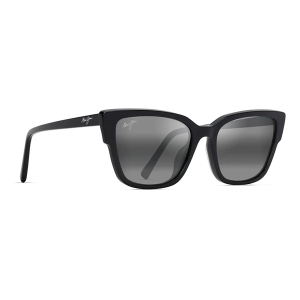 Men's Maui Jim Kou Polarized Sunglasses Black Gloss/Neutral Grey