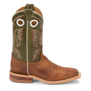 Men's Justin Brands Austin 11" Western Boots 6 Cognac/Green