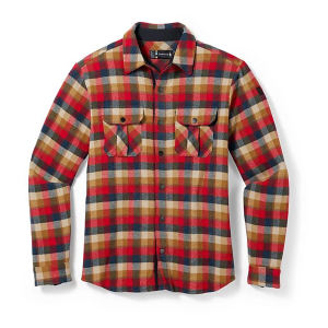 Men's Smartwool Anchor Line Long Sleeve Button Up Shirt XLarge Red Plaid