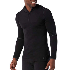 Men's Smartwool Intraknit Thermal Max Merino Long Sleeve 1/4 Zip Large Black