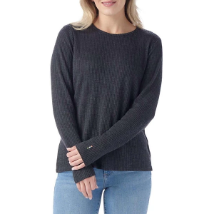 Women's Smartwool Thermal Merino Rib Long Sleeve T-Shirt Large Charcoal Heather