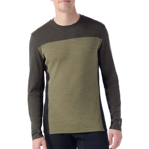 Men's Smartwool Classic Thermal Merino Colorblock Long Sleeve Base Layer Medium Winter Moss/North Woods