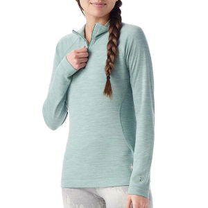 Women's Smartwool Classic Thermal Merino Long Sleeve 1/4 Zip XLarge Arctic Green Heather