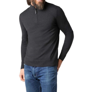 Men's Smartwool 1/4 Zip Sweater Sparwood Large Charcoal Heather