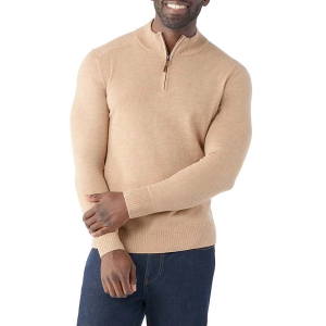 Men's Smartwool 1/4 Zip Sweater Sparwood Small Toasted Coconut Heather