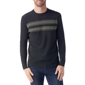 Men's Smartwool Pullover Sweater Sparwood Stripe Large Charcoal/Winter Moss