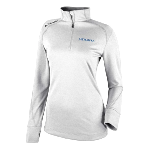 Kansas Jayhawks Columbia Women's Shotgun 2.0 Verbage Logo 1/4 Zip Small White