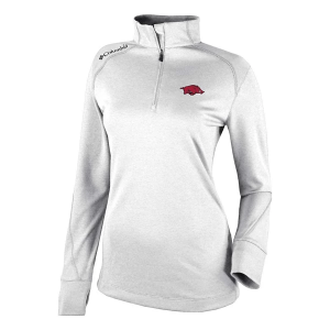 Arkansas Razorbacks Columbia Women's Shotgun 2.0 1/4 Zip Medium White