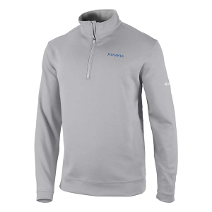 Kansas Jayhawks Columbia Wickhams Hills Verbage Logo 1/4 Zip Small Cool Grey