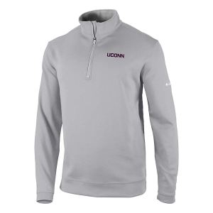 Connecticut Huskies Columbia Wickhams Hills Alternate Logo 1/4 Zip Small Cool Grey