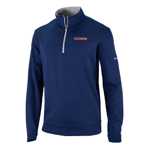 Illinois Fighting Illini Columbia Wickhams Hills Alternate Logo 1/4 Zip XLarge Collegiate Navy