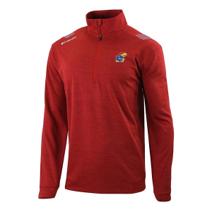 Kansas Jayhawks Columbia Oakland Downs 1/4 Zip Small Intense Red