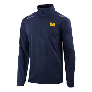 Michigan Wolverines Columbia Oakland Downs 1/4 Zip Medium Collegiate Navy