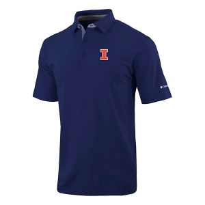 Illinois Fighting Illini Columbia Even Lie Polo Medium Collegiate Navy