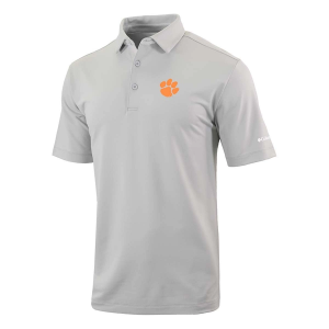 Clemson Tigers Columbia Even Lie Polo 2XLarge Cool Grey