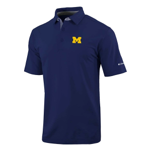 Michigan Wolverines Columbia Even Lie Polo 2XLarge Collegiate Navy
