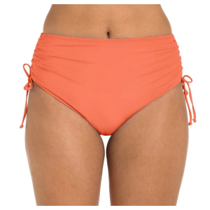 Women's 24th & Ocean Mid Waist Adjustable Swim Bottoms Misses 6 Coral