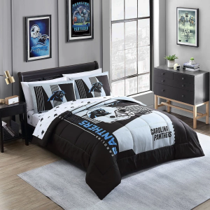 Logo Brands Carolina Panthers Status Bed In A Bag Queen