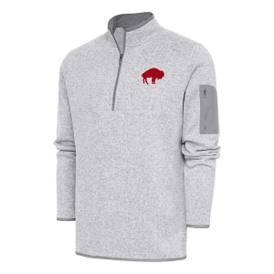 Buffalo Bills Antigua Classic Fortune Long Sleeve 1/4 Zip 4XLarge Light Grey Heather