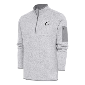 Cleveland Cavaliers Brushed Metallic Fortune Antigua Long Sleeve 1/4 Zip 4XLarge Light Grey Heather