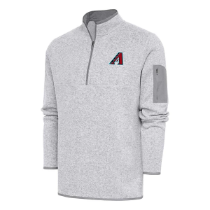Arizona Diamondbacks Chest Logo Fortune Long Sleeve 1/4 Zip 4XLarge Light Grey Heather