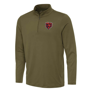 Chicago Bears Antigua Head Reprocess 1/4 Zip 3XLarge Burnt Olive