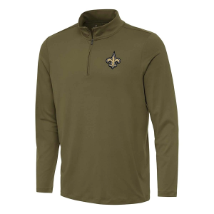 New Orleans Saints Antigua Reprocess 1/4 Zip 3XLarge Burnt Olive