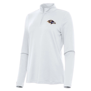 Women's Baltimore Ravens Antigua Reprocess 1/4 Zip XSmall White
