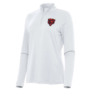 Women's Chicago Bears Antigua Bear Head Reprocess 1/4 Zip XSmall White