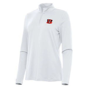 Women's Cincinnati Bengals Antigua Reprocess 1/4 Zip XSmall White