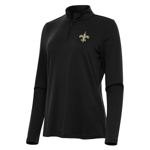 Women's New Orleans Saints Antigua Reprocess 1/4 Zip Medium Black
