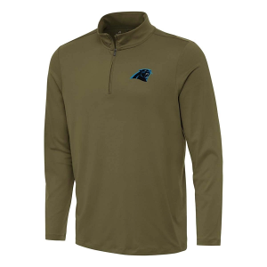 Carolina Panthers Antigua Reprocess 1/4 Zip Large Burnt Olive