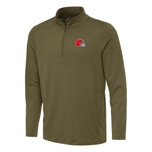 Cleveland Browns Antigua Reprocess 1/4 Zip XLarge Burnt Olive