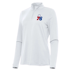 Women's Philadelphia 76ers Antigua Reprocess 1/4 Zip XSmall White