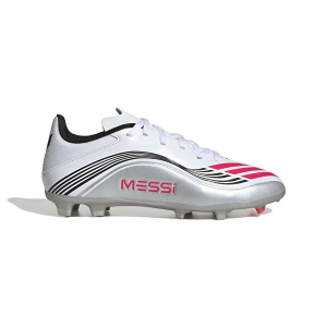 Kids' adidas F50 Messi League FG/MG Molded Soccer Cleats Big 6 White/Red